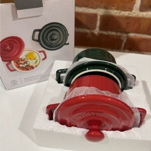 🆕 New Martha Stewart Ceramic Cocottes Set (2) Cookware Oven & Dishwasher Safe